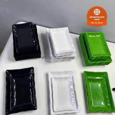 Đĩa Nhựa Phíp Chữ Nhật 3 Size 3 Màu Nâu Đen Trắng - Việt Nhật, Đựng Hoa Quả Bánh Kẹo, Giá Ưu Đãi 8.735 VND