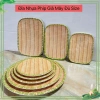 Đĩa nhựa phíp giả mây đan tre dày đẹp Tròn Vuông Chữ nhật có chân đủ size cho hoa quả bún đậu 17.550đ