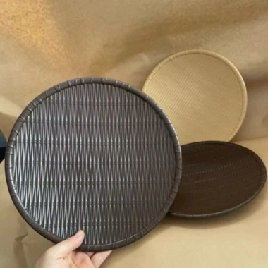 Đĩa nhựa phíp giả mây đan tre dày đẹp Tròn Vuông Chữ nhật có chân đủ size cho hoa quả bún đậu 17.550đ 7