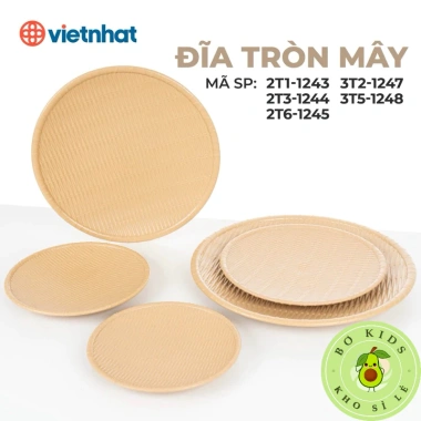 Đĩa Nhựa Phíp Giả Mây Đan Tre - Mẹt Tròn Chân Dày, thích hợp cho hoa quả, bún, đậu - Giá ưu đãi 13.688₫