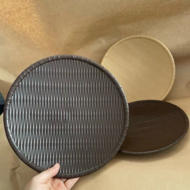 Đĩa Nhựa Phíp Giả Mây Đan Tre - Mẹt Tròn Chân Dày, thích hợp cho hoa quả, bún, đậu - Giá ưu đãi 13.688₫