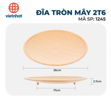 Đĩa Nhựa Phíp Giả Mây Đan Tre - Mẹt Tròn Chân Dày, thích hợp cho hoa quả, bún, đậu - Giá ưu đãi 13.688₫