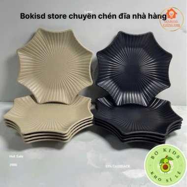 Đĩa Nhựa Phíp Melamine Ngôi Sao Dày Cao Cấp - Đựng Hoa Quả, Đồ Ăn, Giá 14.800₫