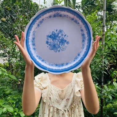 Đĩa nhựa phìp tròn 40cm - Đĩa melamine lớn phục vụ trái cây, giảm giá 159k