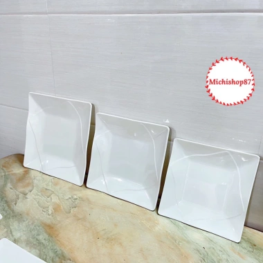 Đĩa nhựa phíp vuông Melamine 3 size giả sứ cao cấp, sang trọng, đựng hoa quả – 25.000₫ 2
