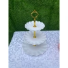 Đĩa nhựa trắng 3 tầng sang trọng, đựng bánh kẹo, hoa quả - Giá ưu đãi 15.000đ, giảm 3.000đ