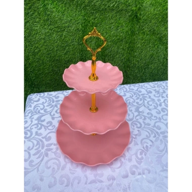 Đĩa nhựa trắng 3 tầng sang trọng, đựng bánh kẹo, hoa quả - Giá ưu đãi 15.000đ, giảm 3.000đ 7