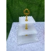 Đĩa nhựa trắng 3 tầng sang trọng, đựng bánh kẹo, hoa quả - Giá ưu đãi 15.000đ, giảm 3.000đ 8