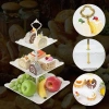 Đĩa nhựa trắng 3 tầng vuông sang trọng - Đựng bánh kẹo, hoa quả - Giá 59.000đ khuyến mãi giảm sâu 2