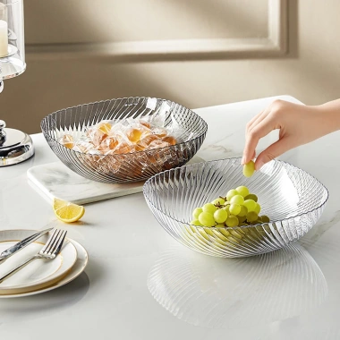 Đĩa nhựa trong suốt đựng hoa quả, bánh kẹo – 19.900 VND, khay phòng khách