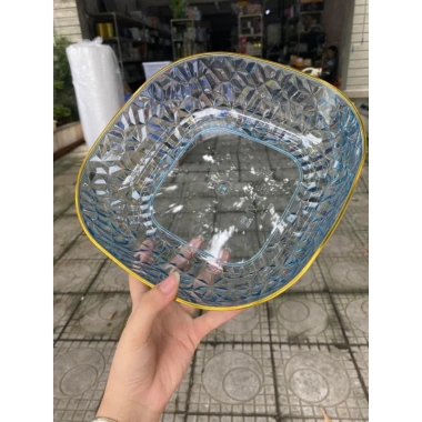 Đĩa Nhựa Vuông Viền Vàng HM577 - Đựng Hoa Quả, Bánh Kẹo Trang Trí Phòng Khách, Giá 32.000₫ 4