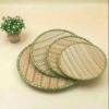 Đĩa phíp giả mây tre nhựa, tròn size, có chân đế cho hoa quả, bún, đậu, mắm tôm 2