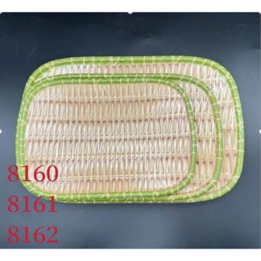 Đĩa phíp nhựa giả mây đan tre hình chữ nhật GIGSA HOUSE - Đựng hoa quả, trái cây, thực phẩm giảm còn 28.000 VND
