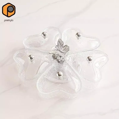 Đĩa phục vụ chia đôi khay khai vị hình trái tim – Dùng cho trái cây khô, snack xoay, chỉ 219.450₫