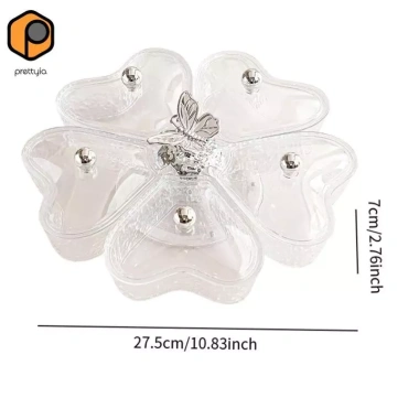 Đĩa phục vụ chia đôi khay khai vị hình trái tim – Dùng cho trái cây khô, snack xoay, chỉ 219.450₫