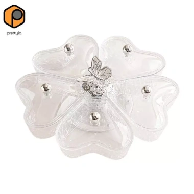 Đĩa phục vụ chia đôi khay khai vị hình trái tim – Dùng cho trái cây khô, snack xoay, chỉ 219.450₫