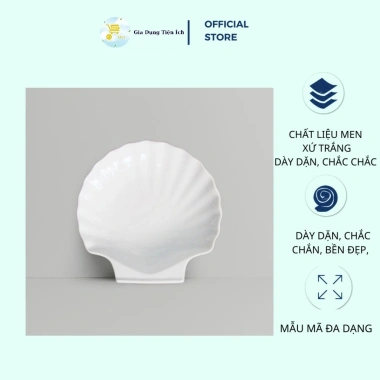 Dĩa Sứ Sò Trắng Size 8‑9 – Mẫu Đẹp Men Trắng, Giá Ưu Đãi 138.000đ tại Mta‑Mart2