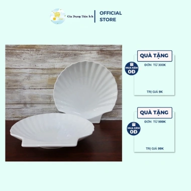 Dĩa Sứ Sò Trắng Size 8‑9 – Mẫu Đẹp Men Trắng, Giá Ưu Đãi 138.000đ tại Mta‑Mart2