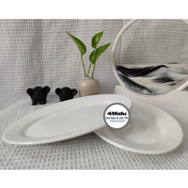Đĩa sứ trắng hình bầu dục 10 inch - Gốm sứ cao cấp, chịu nhiệt tốt, giá 30.000₫ 6 Đĩa sứ trắng hình bầu dục 10 inch - Gốm sứ cao cấp, chịu nhiệt tốt, giá 30.000₫ 6