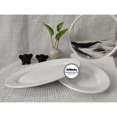 Đĩa sứ trắng hình bầu dục 10 inch - Gốm sứ cao cấp, chịu nhiệt tốt, giá 30.000₫ 7 Đĩa sứ trắng hình bầu dục 10 inch - Gốm sứ cao cấp, chịu nhiệt tốt, giá 30.000₫ 7
