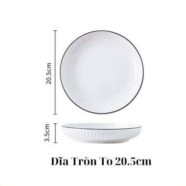 Đĩa sứ vuông viền đen có ngăn đựng nước chấm tiện lợi - Giá chỉ 36.500₫