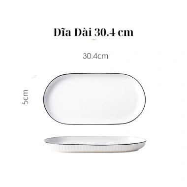 Đĩa sứ vuông viền đen có ngăn đựng nước chấm tiện lợi - Giá chỉ 36.500₫