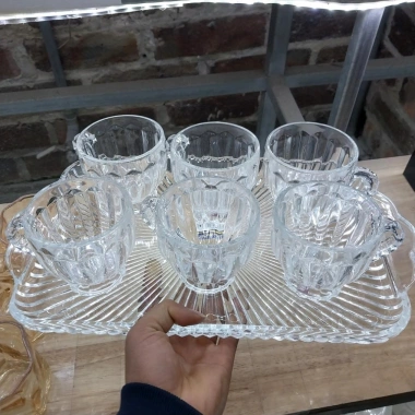 Đĩa thuỷ tinh đựng hoa quả cao cấp, khay úp cốc chữ nhật Giá ưu đãi 125.000 VNĐ