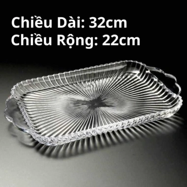 Đĩa thuỷ tinh đựng hoa quả cao cấp, khay úp cốc chữ nhật Giá ưu đãi 125.000 VNĐ
