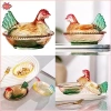 Đĩa thủy tinh N và X Hen On Nest - Đĩa kẹo pha lê nắp, bát gà mái, giảm giá 2