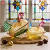 Đĩa thủy tinh N và X Hen On Nest - Đĩa kẹo pha lê nắp, bát gà mái, giảm giá 5
