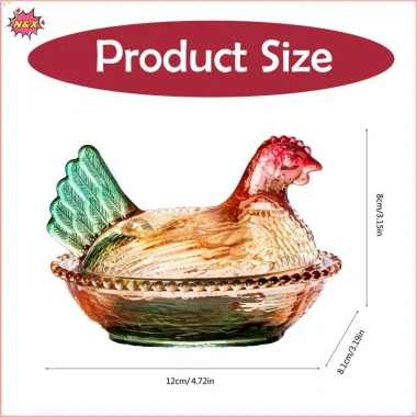 Đĩa thủy tinh N và X Hen On Nest - Đĩa kẹo pha lê nắp, bát gà mái, giảm giá