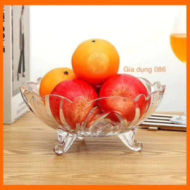 Đĩa Thủy Tinh Pha Lê 3 Chân Hỏa Tốc - Đựng Hoa Quả, Mứt Tết Cao Cấp 21.000 VND