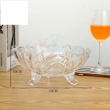 Đĩa Thủy Tinh Pha Lê 3 Chân Hỏa Tốc - Đựng Hoa Quả, Mứt Tết Cao Cấp 21.000 VND 5