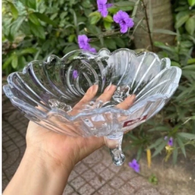 Đĩa Thủy Tinh Pha Lê 3 Chân Hỏa Tốc - Đựng Hoa Quả, Mứt Tết Cao Cấp 21.000 VND 6
