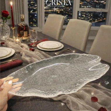 Đĩa Thủy Tinh Vân Lượi Bầu Dục 43x17cm CRISTA HOME - Giá ưu đãi 459.000 VND 3