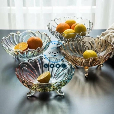 Đĩa tô pha lê thủy tinh 3 chân - Đựng mứt, khay hoa quả, giảm giá 59.000đ 2