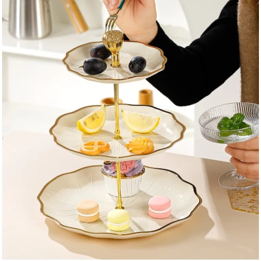 Đĩa trái cây nhiều tầng – Đựng bánh kẹo, trang trí phòng khách & bếp, chỉ 107.000₫