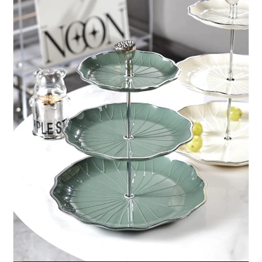 Đĩa trái cây nhiều tầng – Đựng bánh kẹo, trang trí phòng khách & bếp, chỉ 107.000₫