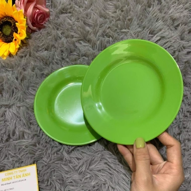 Dĩa Tròn Cạn DC Xanh Lá Đủ Size - Nhựa Melamine Fataco Dày Dặn, Giá chỉ 15.000₫ 2