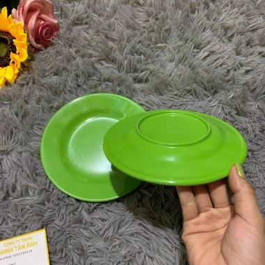 Dĩa Tròn Cạn DC Xanh Lá Đủ Size - Nhựa Melamine Fataco Dày Dặn, Giá chỉ 15.000₫ 3