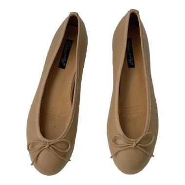 DIAIRIZ Giày Búp Bê Phẳng Dongdaemun Size 35-40 Miệng Nông Mũi Tròn Bow 4 Màu 2