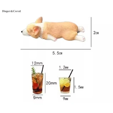 DIAPER & CORED Bộ Trang Trí Bàn Corgi Xe Đồ Nhựa Thủ Công Mô Phỏng Bánh Nướng Phụ Kiện YTH Giá 64.240 VND