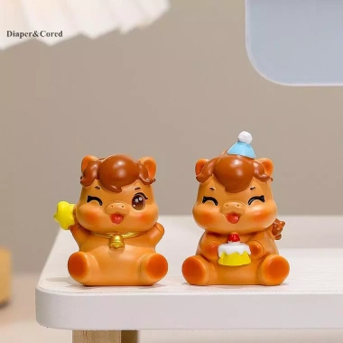 DIAPER & CORED Đồ trang trí ngựa hoạt hình dễ thương – Tượng cung hoàng đạo nhựa, quà tặng YTH 5 DIAPER & CORED Đồ trang trí ngựa hoạt hình dễ thương – Tượng cung hoàng đạo nhựa, quà tặng YTH 5