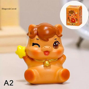 DIAPER & CORED Đồ trang trí ngựa hoạt hình dễ thương – Tượng cung hoàng đạo nhựa, quà tặng YTH