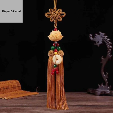 DIAPER & CORED Lotus Nút Thắt Trang Trí Ô Tô - Gương Chiếu Hậu Tự Động, Dây Hoa Sen, Phụ Kiện Nội Thất YTH
