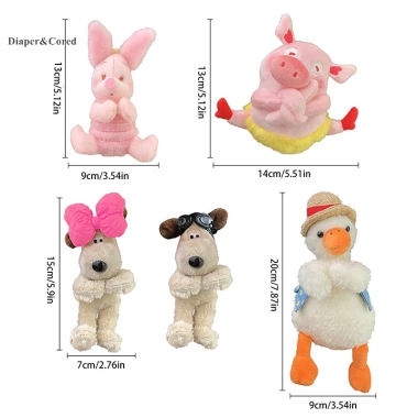 Diaper & CORED Trang trí ô tô Hoạt hình Dễ thương - Động vật sang trọng, Khăn lau báo rẽ, Búp bê YTH - 67.980₫