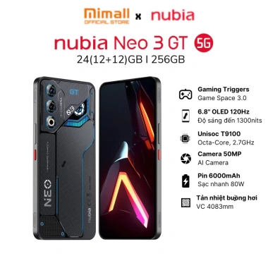Điện thoại Gaming Nubia Neo 3 GT 5G 24(12+12)GB 256GB OLED 1.300 nits Pin 6.000mAh 80W - Giá 6,89 triệu 10