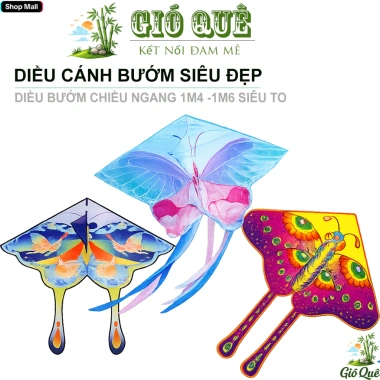Diều Cánh Bướm 3D Siêu Lớn - Bay Cao, Dễ Thả, Phù Hợp Trẻ Em & Người Lớn - Giá 40.000 VND (Giảm 8.800 VND)