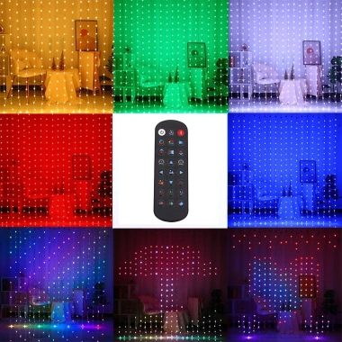 Điều Khiển 5-24V Đèn Rèm Thông Minh 400LED Chạy Theo Nhạc Tùy Biến Chữ Trang Trí Tết 99k 5