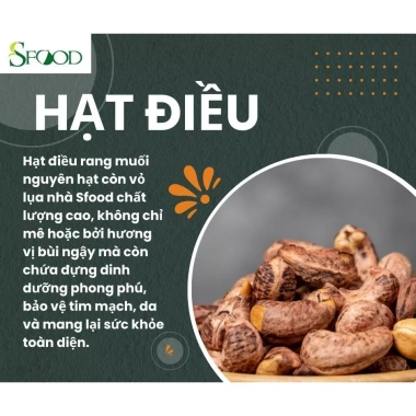 Điều rang muối Sfood nguyên hạt, vỏ lụa – Giá chỉ 55.000, giảm tới 22%